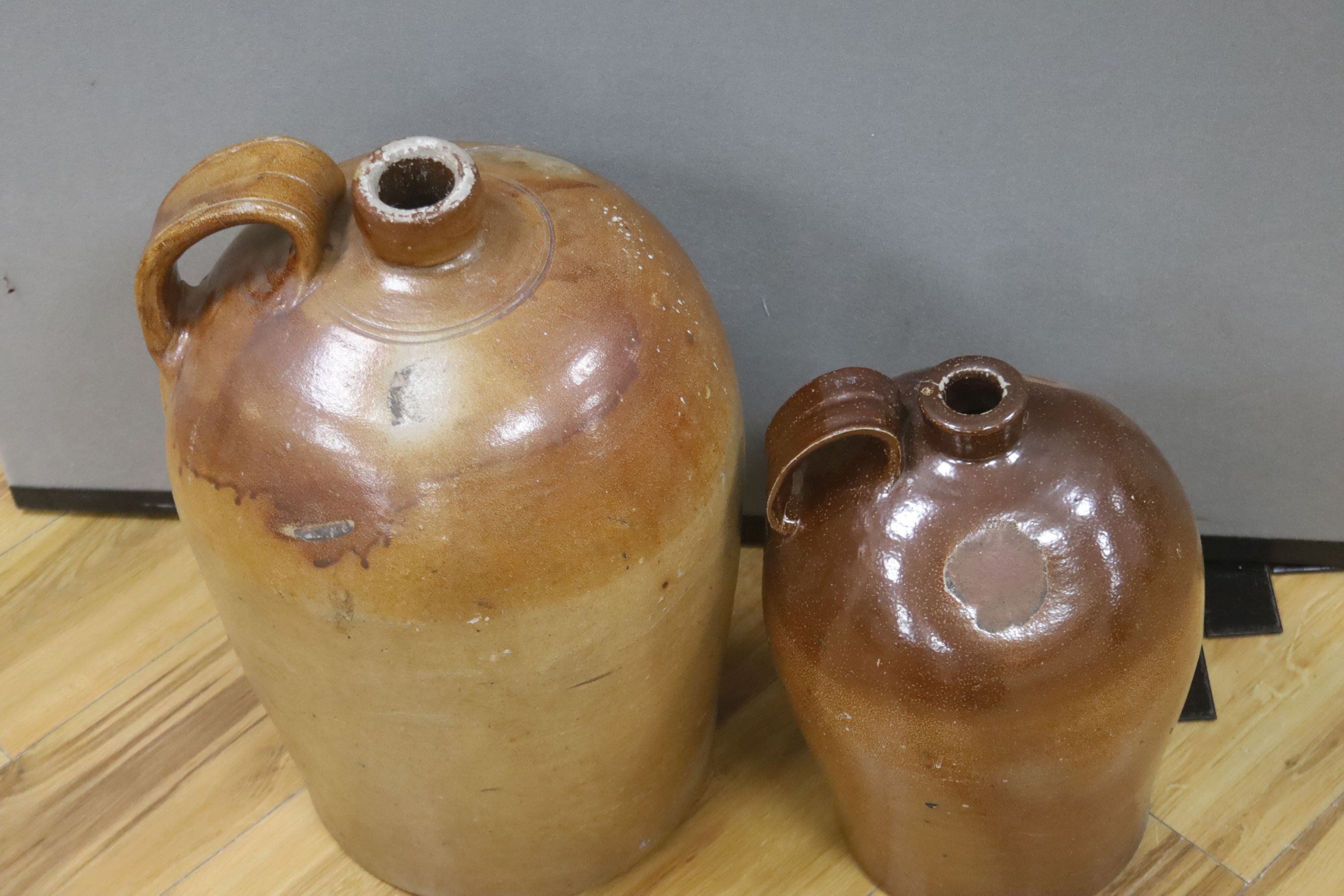Two large 19th century stoneware storage jars 50cm